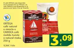 HiperDino ORTEGA café natural o mezcla o CARIOCA café molido tueste o natural moka oferta