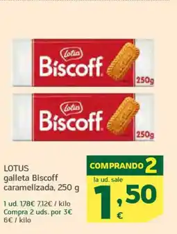 HiperDino LOTUS galleta Biscoff caramelizada oferta