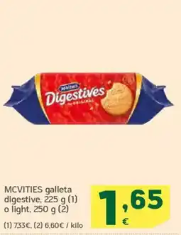 HiperDino MCVITIES galleta digestive o light, oferta