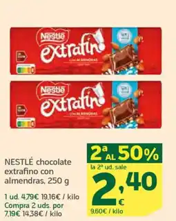 HiperDino NESTLÉ chocolate extrafino con almendras oferta
