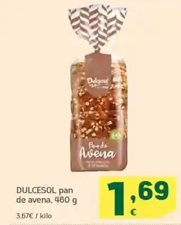 HiperDino DULCESOL pan de avena oferta