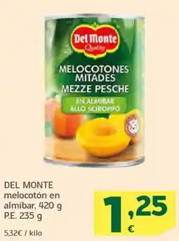HiperDino DEL MONTE melocotón en almíbar oferta