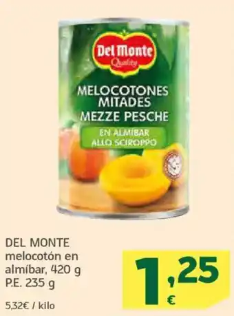 HiperDino DEL MONTE melocotón en almíbar oferta