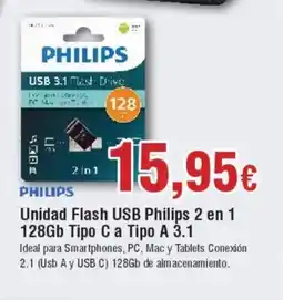 Hiper FROIZ PHILIPS Unidad Flash USB Philips 2 en 1 128Gb Tipo C a Tipo A 3.1 oferta
