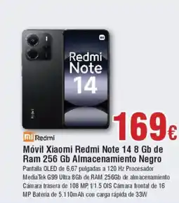 Hiper FROIZ REDMI Móvil Xiaomi Redmi Note 14 8 Gb de Ram 256 Gb Almacenamiento Negro oferta