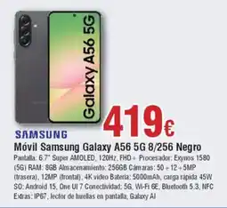 Hiper FROIZ SAMSUNG Móvil Galaxy A56 5G 8/256 Negro oferta
