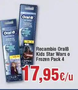 Hiper FROIZ Recambio OralB Kids Star Wars o Frozen Pack 4 oferta