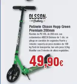Hiper FROIZ Patinete Olsson Hopp Green Premium 200mm oferta
