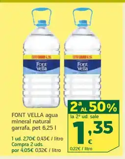 HiperDino FONT VELLA agua mineral natural garrafa oferta