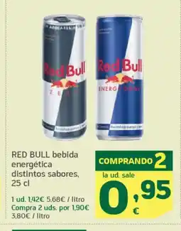 HiperDino RED BULL bebida energética distintos sabores oferta