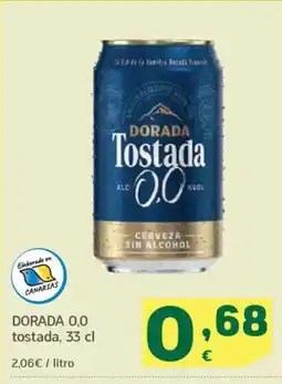 HiperDino DORADA 0,0 tostada oferta