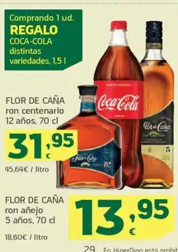 HiperDino FLOR DE CAÑA ron añejo oferta