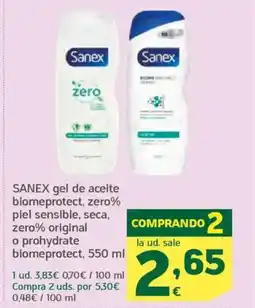 HiperDino SANEX gel de aceite biomeprotect, zero% piel sensible, seca, zero% original o prohydrate biomeprotect oferta
