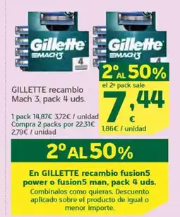 HiperDino GILLETTE recambio Mach 3 oferta