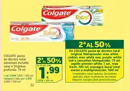 HiperDino COLGATE pasta de dientes total advanced esmalte sano o limpieza profunda oferta