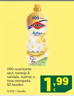 HiperDino ORO suavizante azul, naranja & sándalo, nutrive o rosa mosqueta, 62 lavados oferta