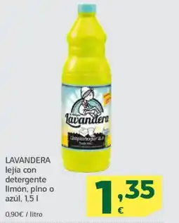 HiperDino LAVANDERA lejía con detergente limón, pino o azúl oferta