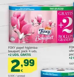 HiperDino FOXY papel higiénico bouquet oferta