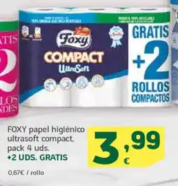 HiperDino FOXY papel higiénico ultrasoft compact oferta