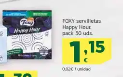 HiperDino FOXY servilletas Happy Hour oferta