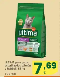 HiperDino ULTIMA para gatos esterilizados salmón o hairball oferta