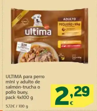 HiperDino ULTIMA para perro mini y adulto de salmón-trucha o pollo buey oferta
