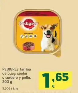 HiperDino PEDIGREE tarrina de buey, senior o cordero y pollo oferta