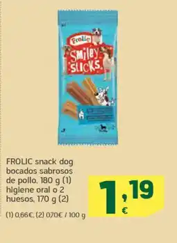 HiperDino FROLIC snack dog bocados sabrosos de pollo oferta