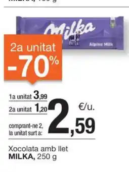 BonpreuEsclat MILKA Xocolata amb llet oferta