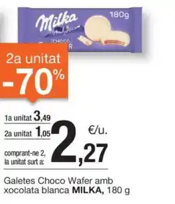 BonpreuEsclat MILKA Galetes Choco Wafer amb xocolata blanca oferta