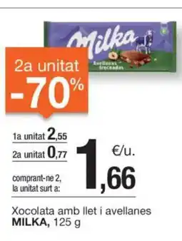 BonpreuEsclat MILKA Xocolata amb llet i avellanes oferta