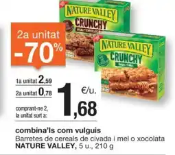 BonpreuEsclat NATURE VALLEY Barretes de cereals de civada i mel o xocolata oferta