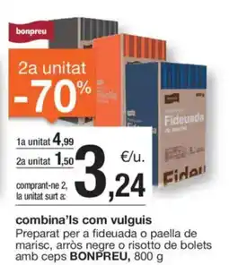 BonpreuEsclat BONPREU Preparat per a fideuada o paella de marisc, arròs negre o risotto de bolets amb cep oferta