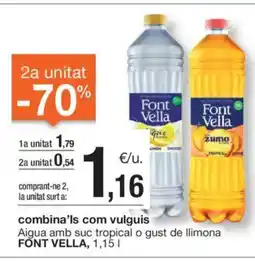 BonpreuEsclat FONT VELLA Aigua amb suc tropical o gust de llimona oferta