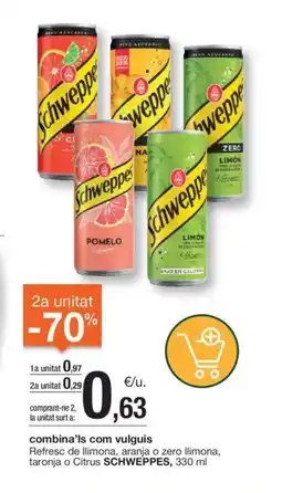 BonpreuEsclat SCHWEPPES Refresc de llimona, aranja o zero llimona, taronja o Citrus oferta