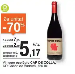 BonpreuEsclat CAP DE COLLA Vi negre ecològic DO Conca de Barberà oferta