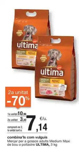 BonpreuEsclat ULTIMA Menjar per a gossos adults Medium Maxi de bou o pollastre oferta