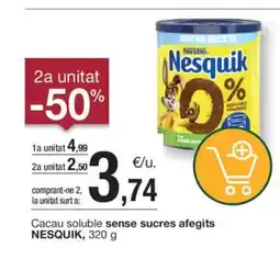 BonpreuEsclat NESQUIK Cacau soluble sense sucres afegits oferta