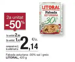 BonpreuEsclat LITORAL Fabada asturiana -30% sal i greix oferta