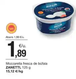 BonpreuEsclat ZANETTI Mozzarella fresca de búfala oferta