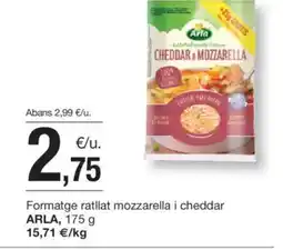BonpreuEsclat ARLA Formatge ratllat mozzarella i cheddar oferta