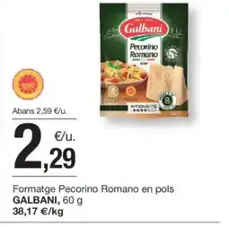 BonpreuEsclat GALBANI Formatge Pecorino Romano en pols oferta