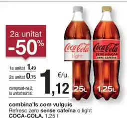 BonpreuEsclat COCA-COLA Refresc zero sense cafeïna o light oferta