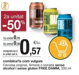 BonpreuEsclat FREE DAMM Cervesa original, llimona o torrada sense alcohol i sense gluten oferta