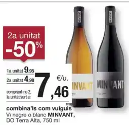 BonpreuEsclat MINVANT Vi negre o blanc, DO Terra Alta oferta