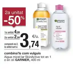 BonpreuEsclat GARNIER Aigua micel·lar SkinActive tot en 1 o en oli oferta