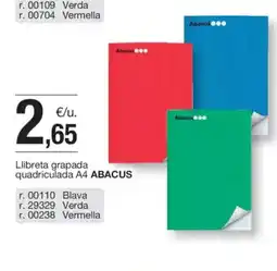 BonpreuEsclat ABACUS Llibreta grapada quadriculada A4 oferta