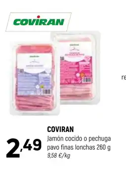 Coviran COVIRAN Jamón cocido o pechuga pavo finas lonchas oferta