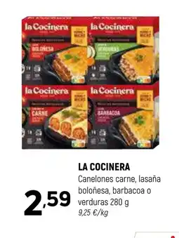 Coviran LA COCINERA Canelones carne, lasaña boloñesa, barbacoa o verduras oferta
