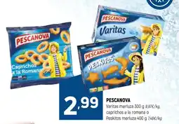 Coviran PESCANOVA Varitas merluza caprichos a la romana o Peskitos merluza oferta